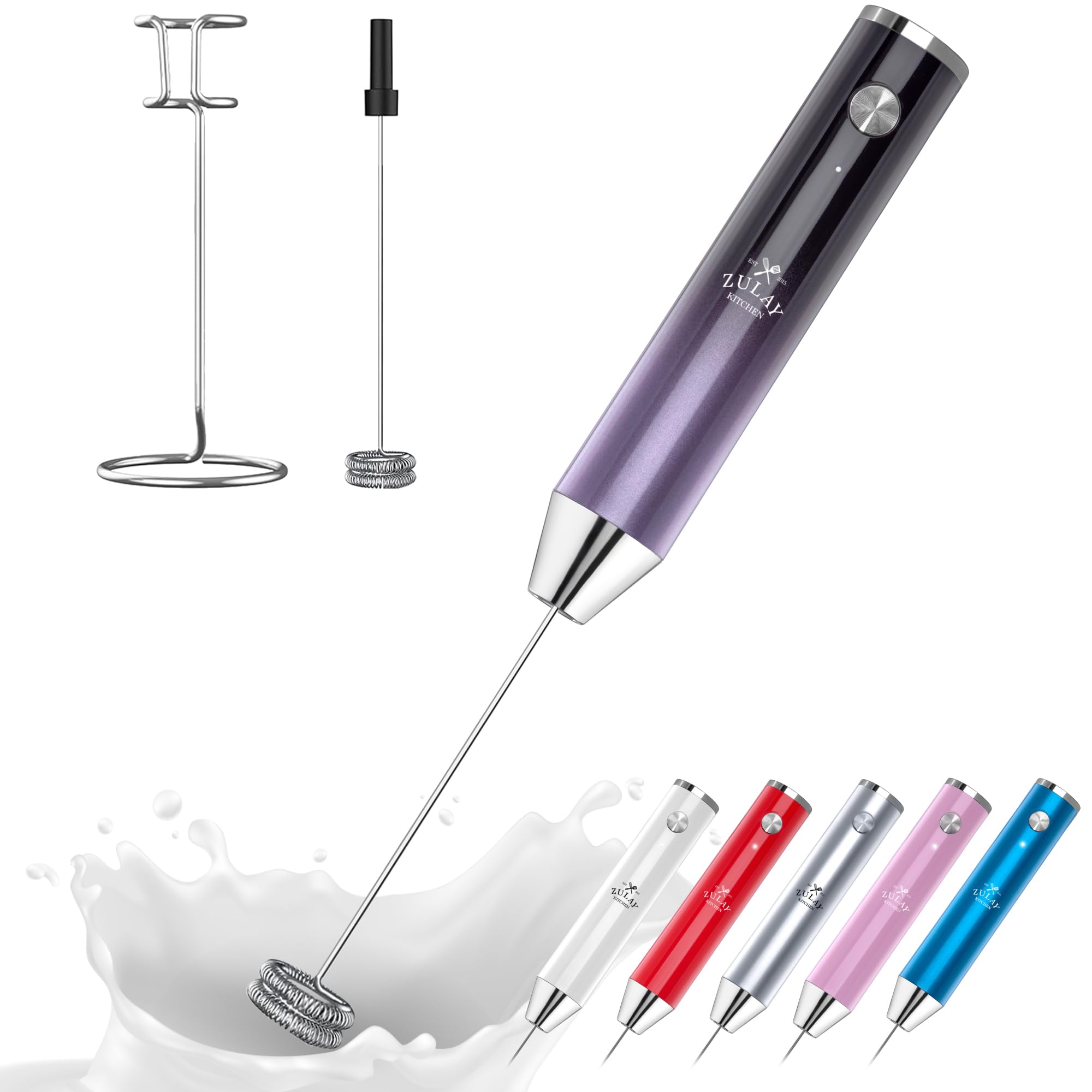 milkさま　専用 Amazon.com: Zulay Kitchen Rechargeable Milk Frother Handheld Lux